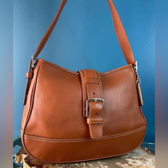 Vintage Coach Hampton Saddle Brown Leather Hobo Shoulder Purse 7583 - Picture 17 of 17